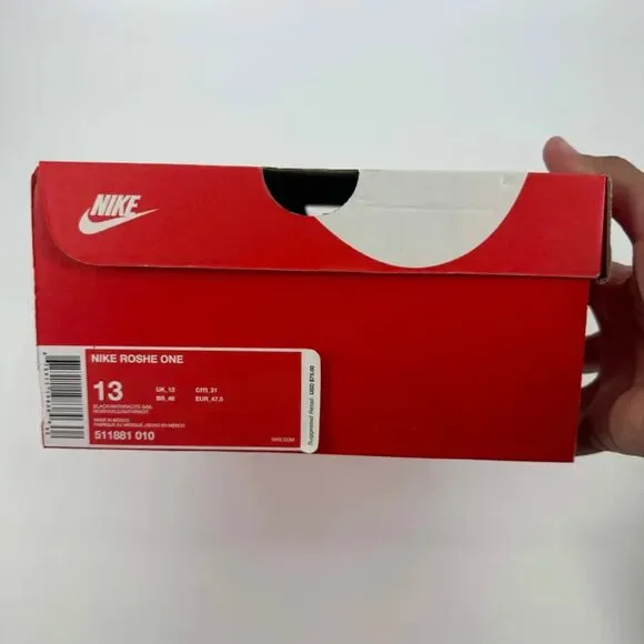 Nike Roshe Run One Black Sneakers Size 13 511881-010 2018